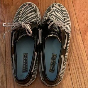 6.5 Zebra Sequin Sperry Topsiders